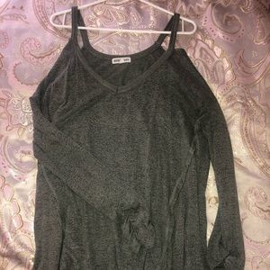 Cutout shoulder sweater